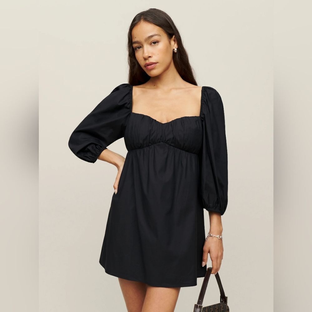 Reformation Farely | Black Sweetheart Vic Mini Dress 8